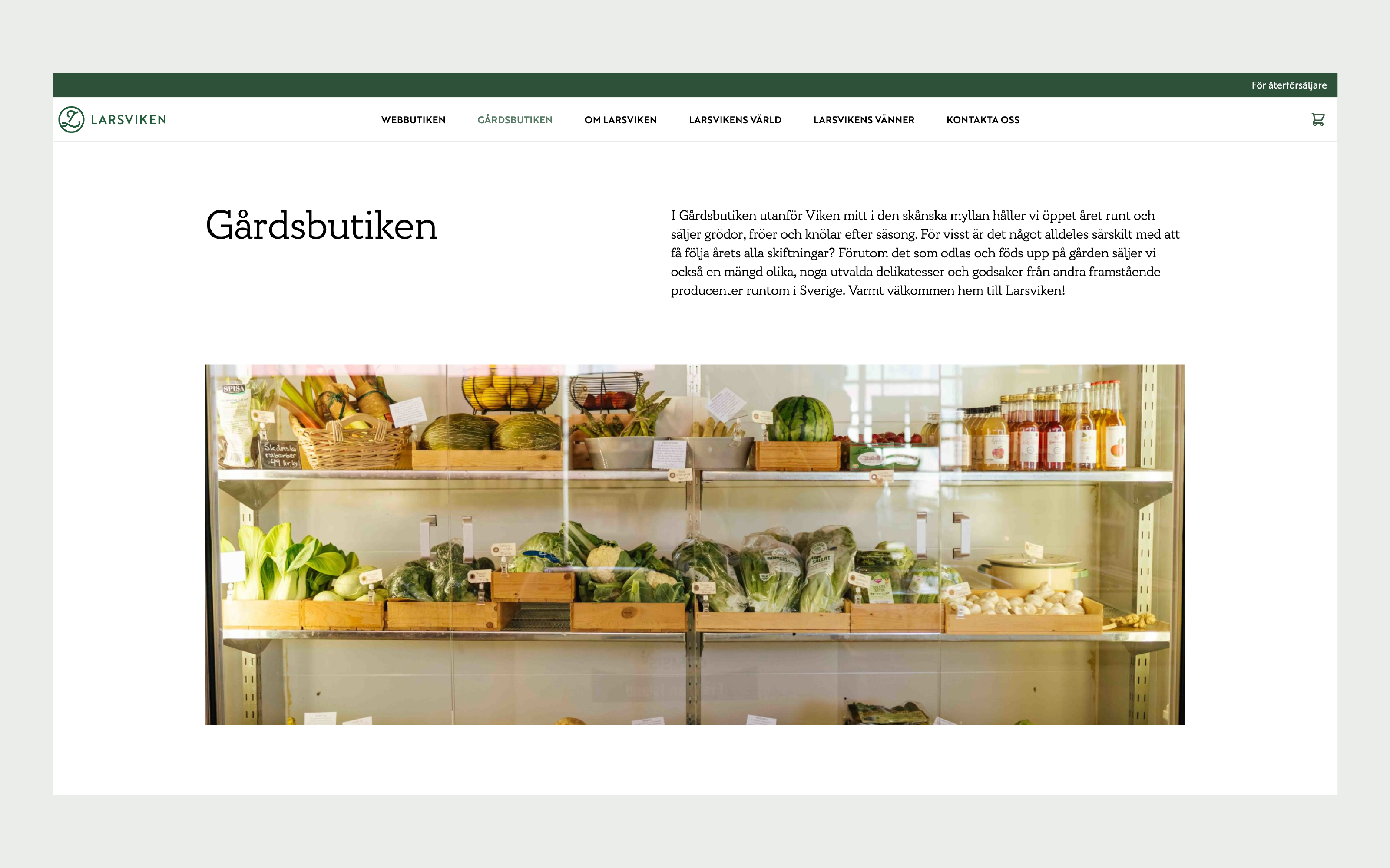 Skärmdump från larsviken.se